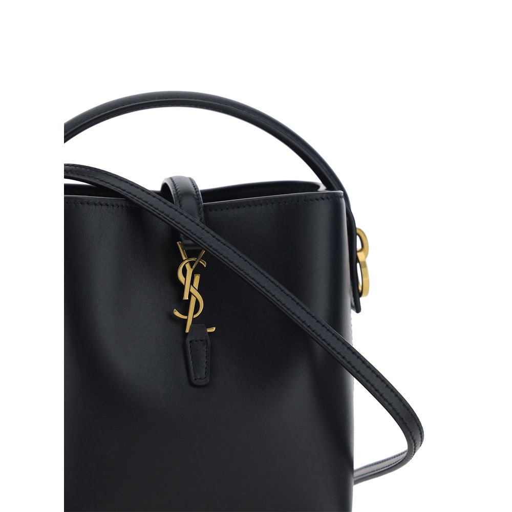 Saint Laurent Black Calf Leather Bos Taurus Shoulder Bag - immagine 4