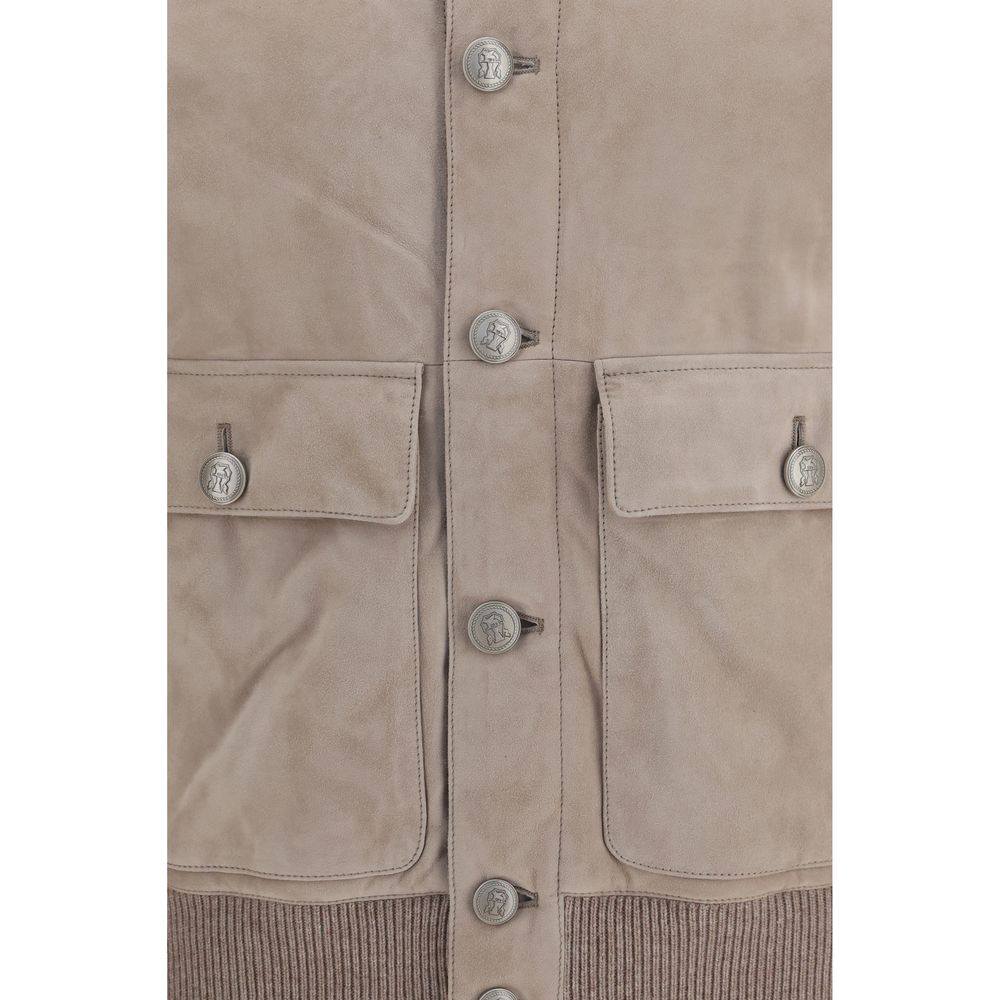 Brunello Cucinelli Beige Calf Leather Bos Taurus Full-Length Jacket - immagine 3