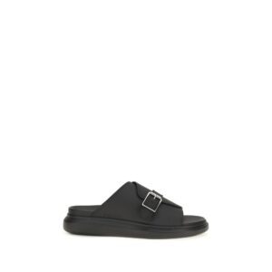 Alexander McQueen Black Polyurethane Sandals