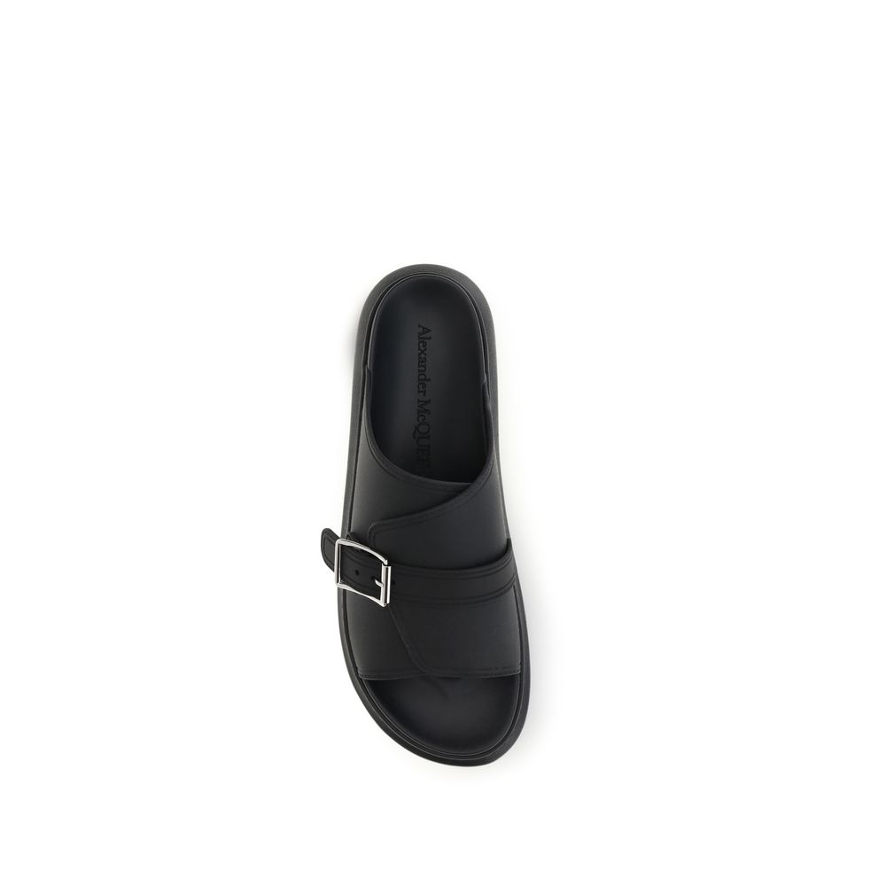Alexander McQueen Black Polyurethane Sandals - immagine 4