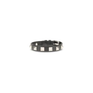 Valentino Garavani Black Calf Leather Bos Taurus Bracelet