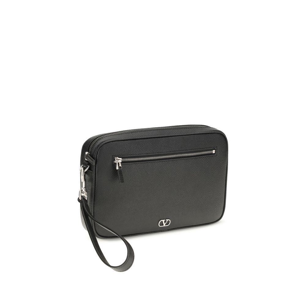 Valentino Garavani Black Calf Leather Bos Taurus Handbag - immagine 2