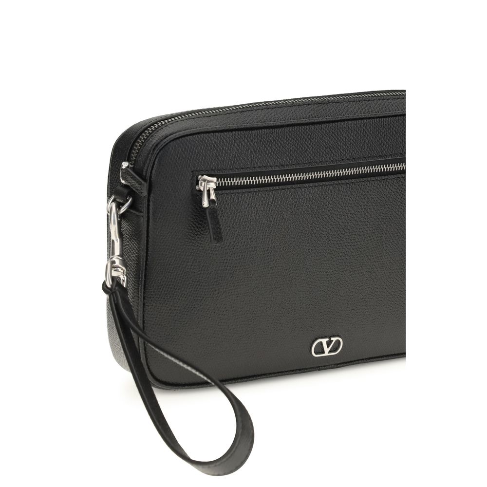 Valentino Garavani Black Calf Leather Bos Taurus Handbag - immagine 4
