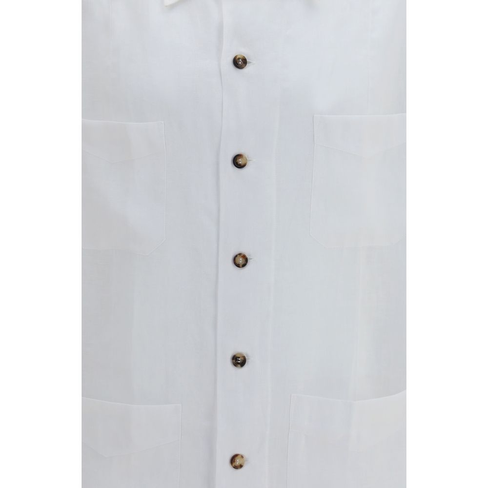 Brunello Cucinelli White Linen Shirt - immagine 3