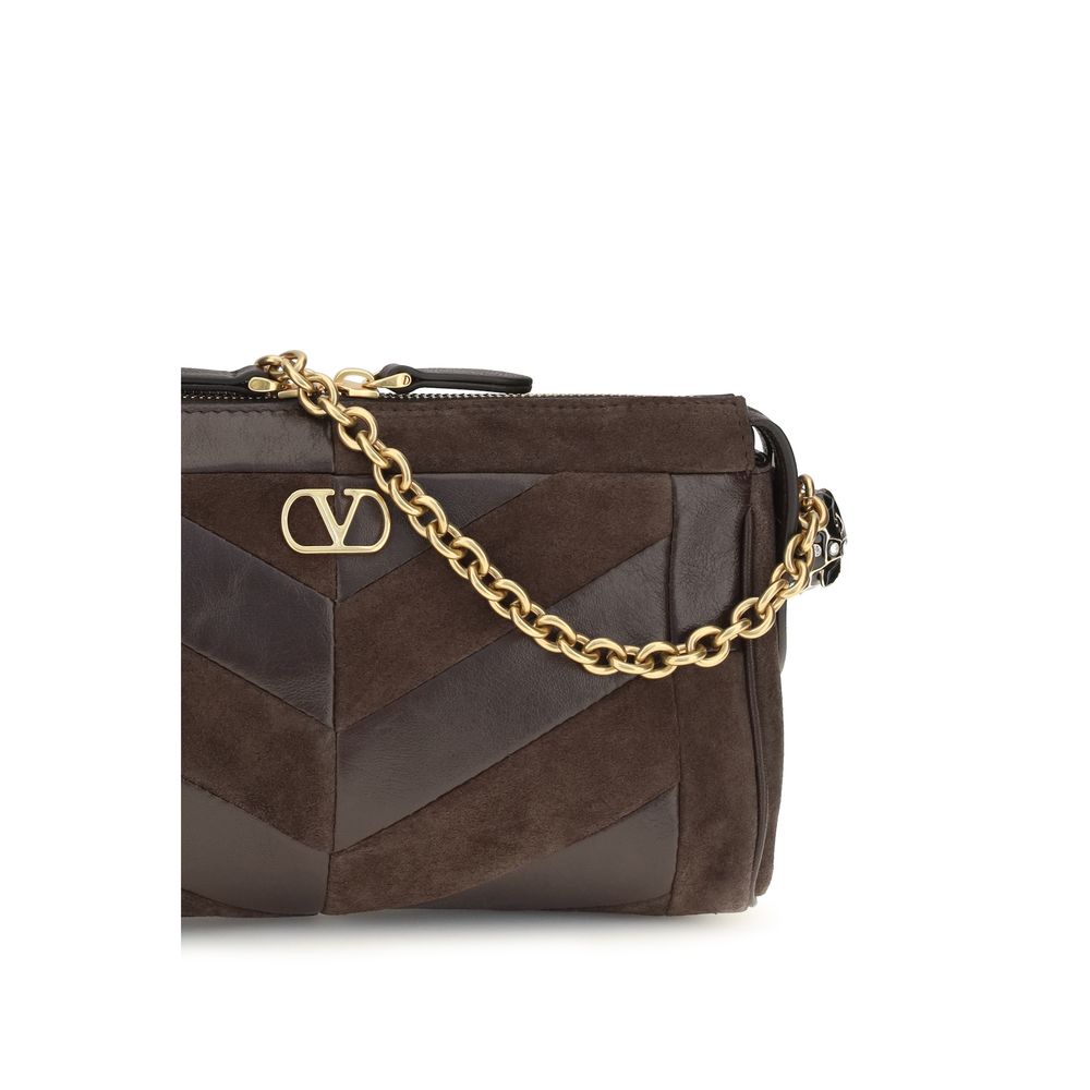 Valentino Garavani Brown Calf Leather Bos Taurus Shoulder Bag - immagine 4