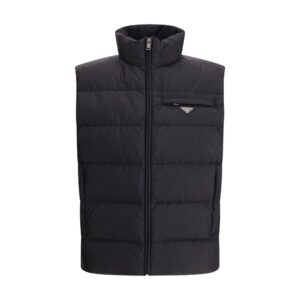 Prada Black Recycled Polyamide Sleeveless Jacket