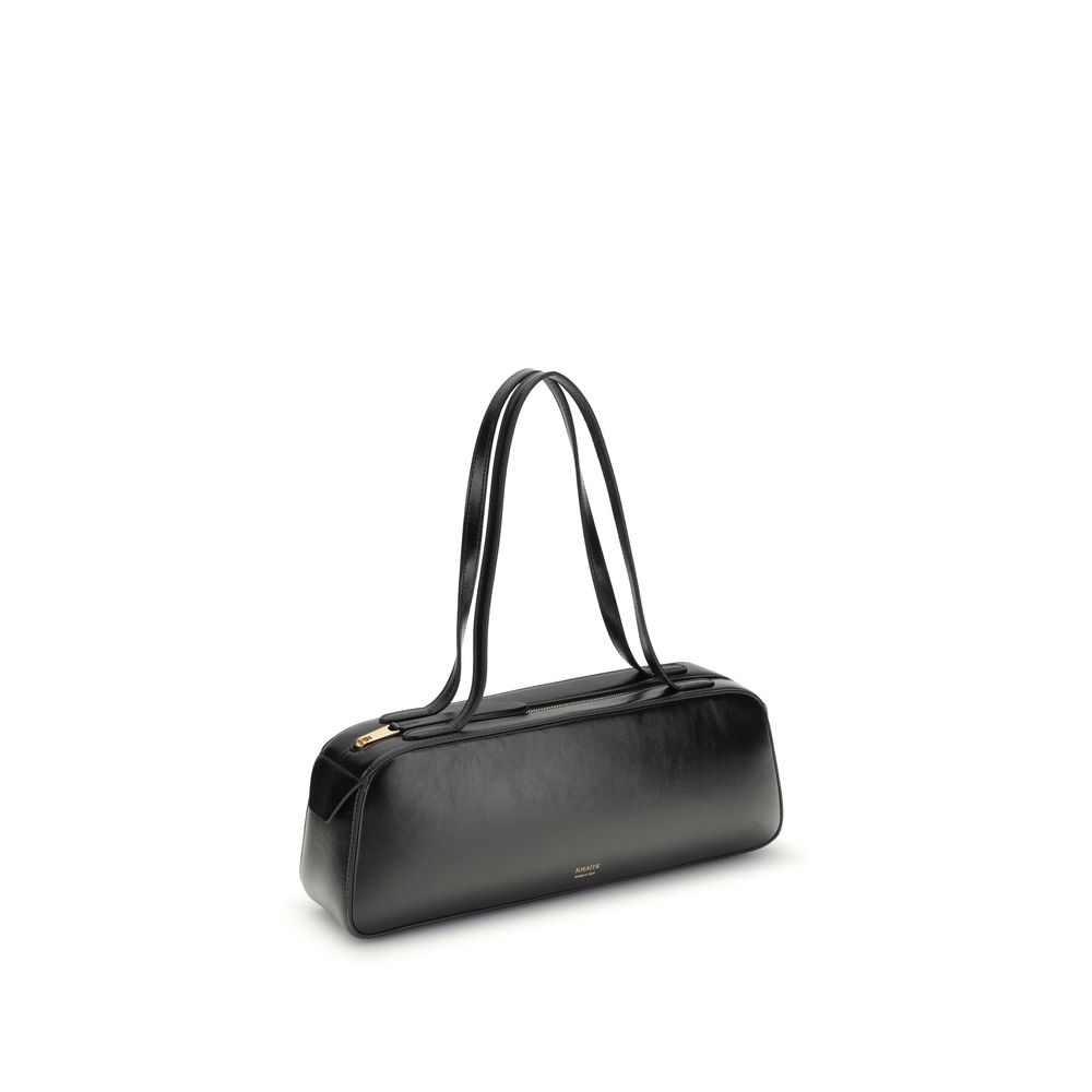Khaite Black Calf Leather Bos Taurus Shoulder Bag - immagine 2