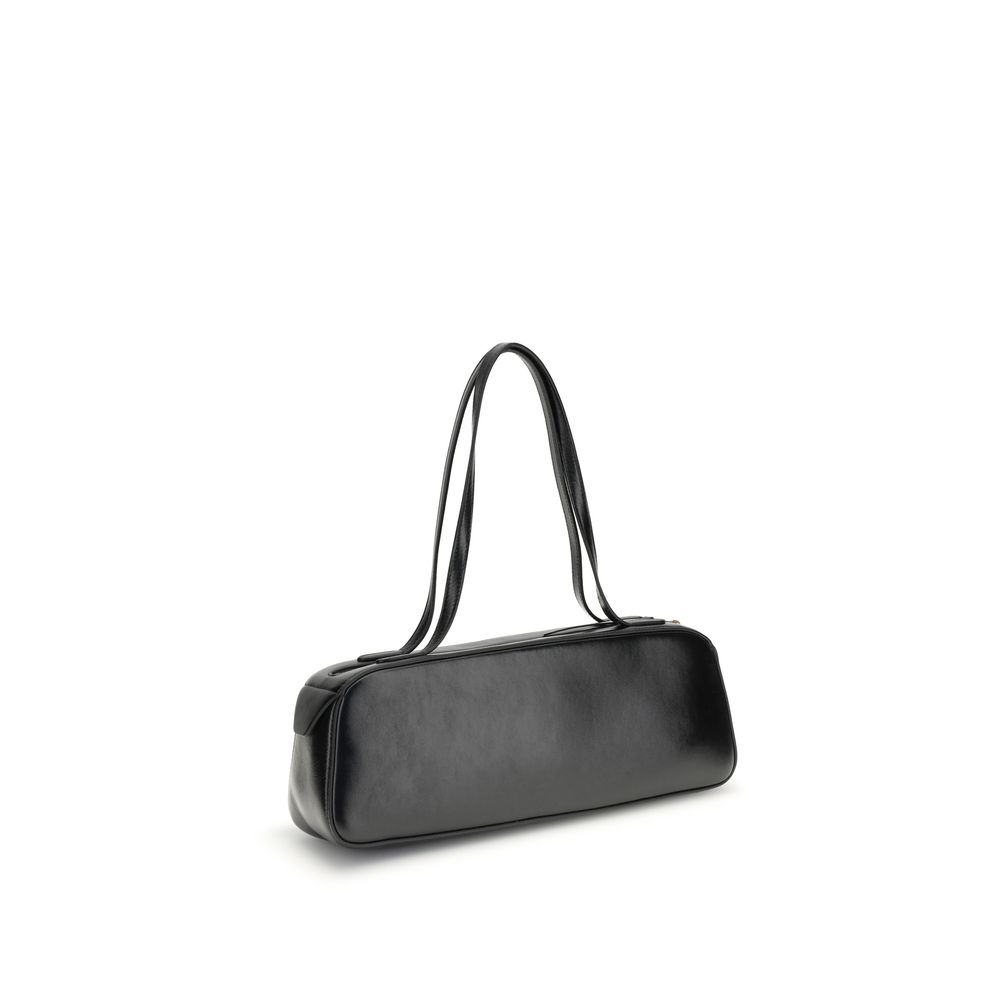 Khaite Black Calf Leather Bos Taurus Shoulder Bag - immagine 3
