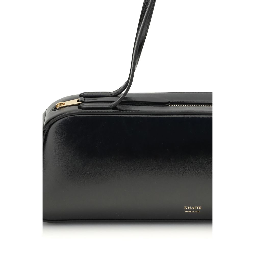 Khaite Black Calf Leather Bos Taurus Shoulder Bag - immagine 4