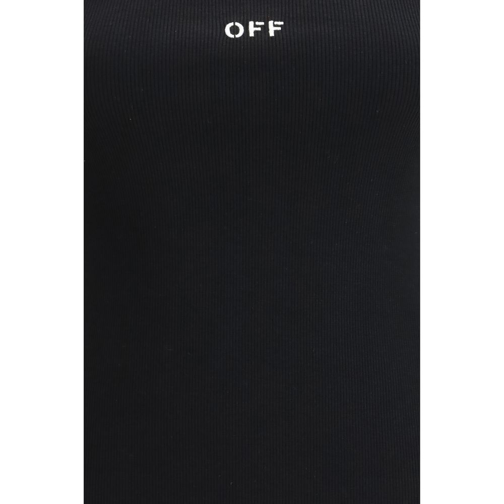 Off-White Black Cotton Sleeveles T-Shirt - immagine 3