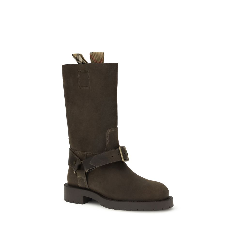 Burberry Brown Calf Leather Bos Taurus Lace-Up Boots - immagine 2