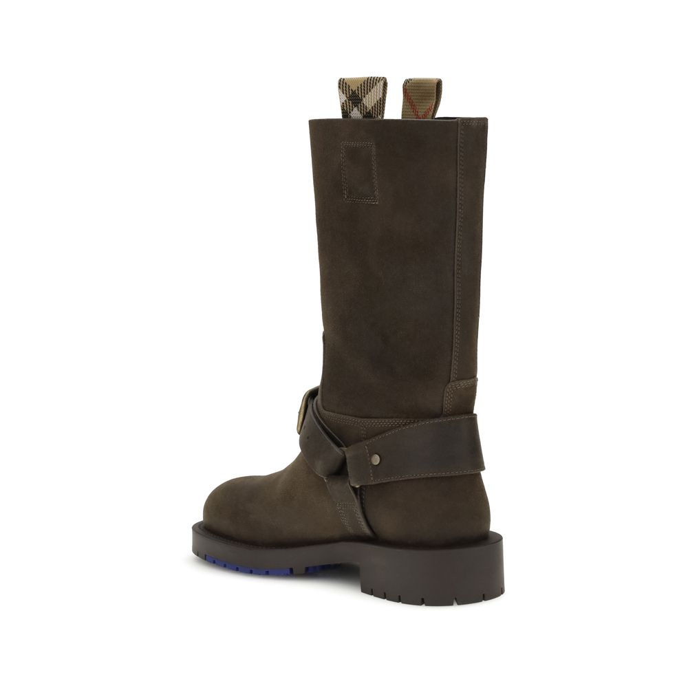 Burberry Brown Calf Leather Bos Taurus Lace-Up Boots - immagine 3