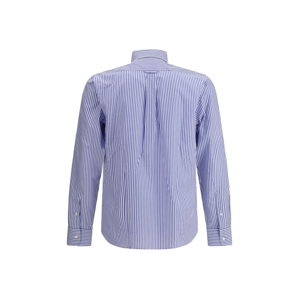 Deperlu Blue Cotton Pattern Shirt - immagine 2