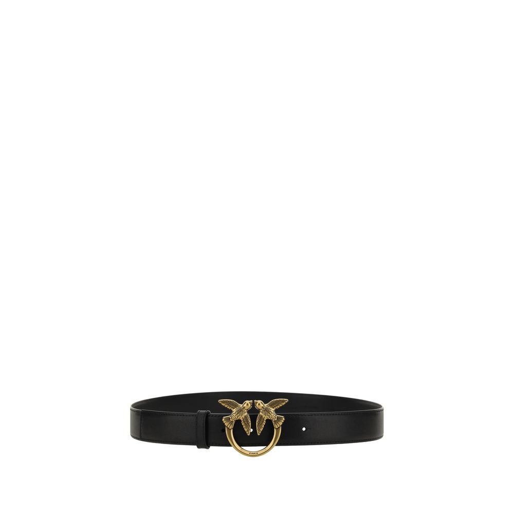 PINKO Black Calf Leather Bos Taurus Regular Belt - immagine 2