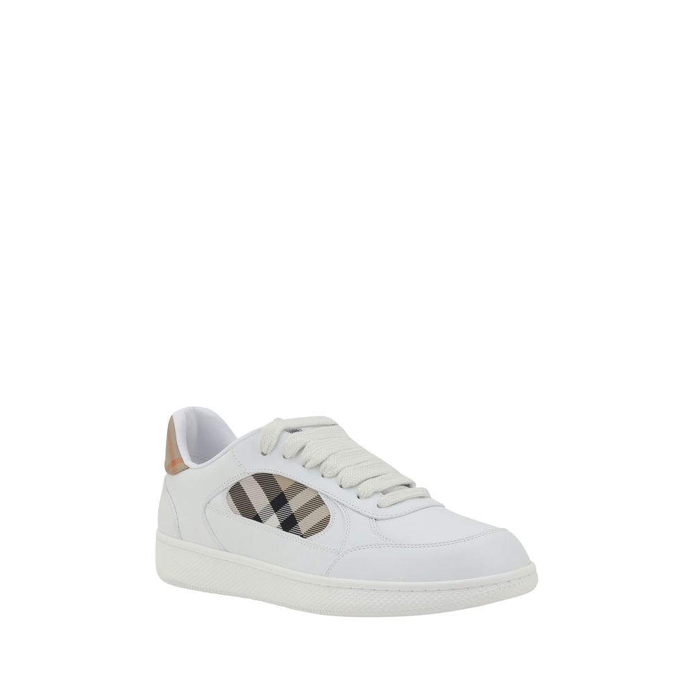 Burberry White Calf Leather Bos Taurus Low Top Sneakers - immagine 2