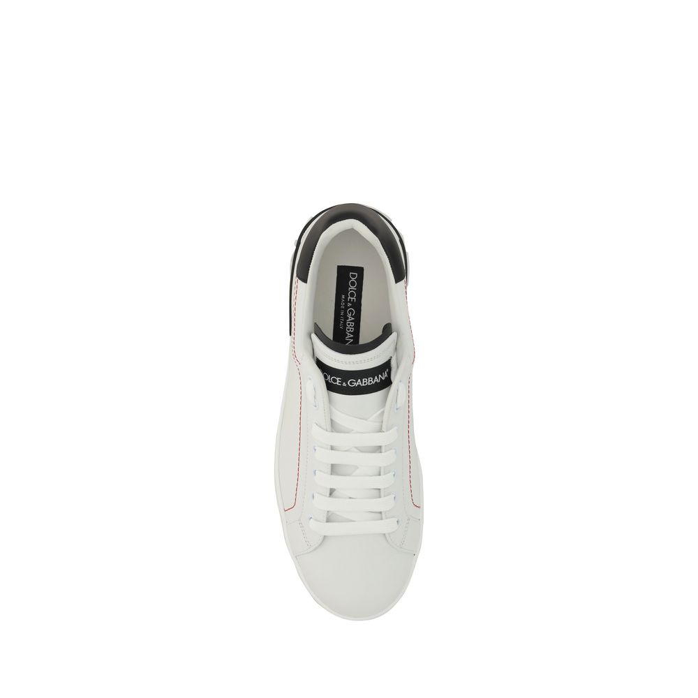 Dolce & Gabbana White Calf Leather Bos Taurus Low Top Sneakers - immagine 4