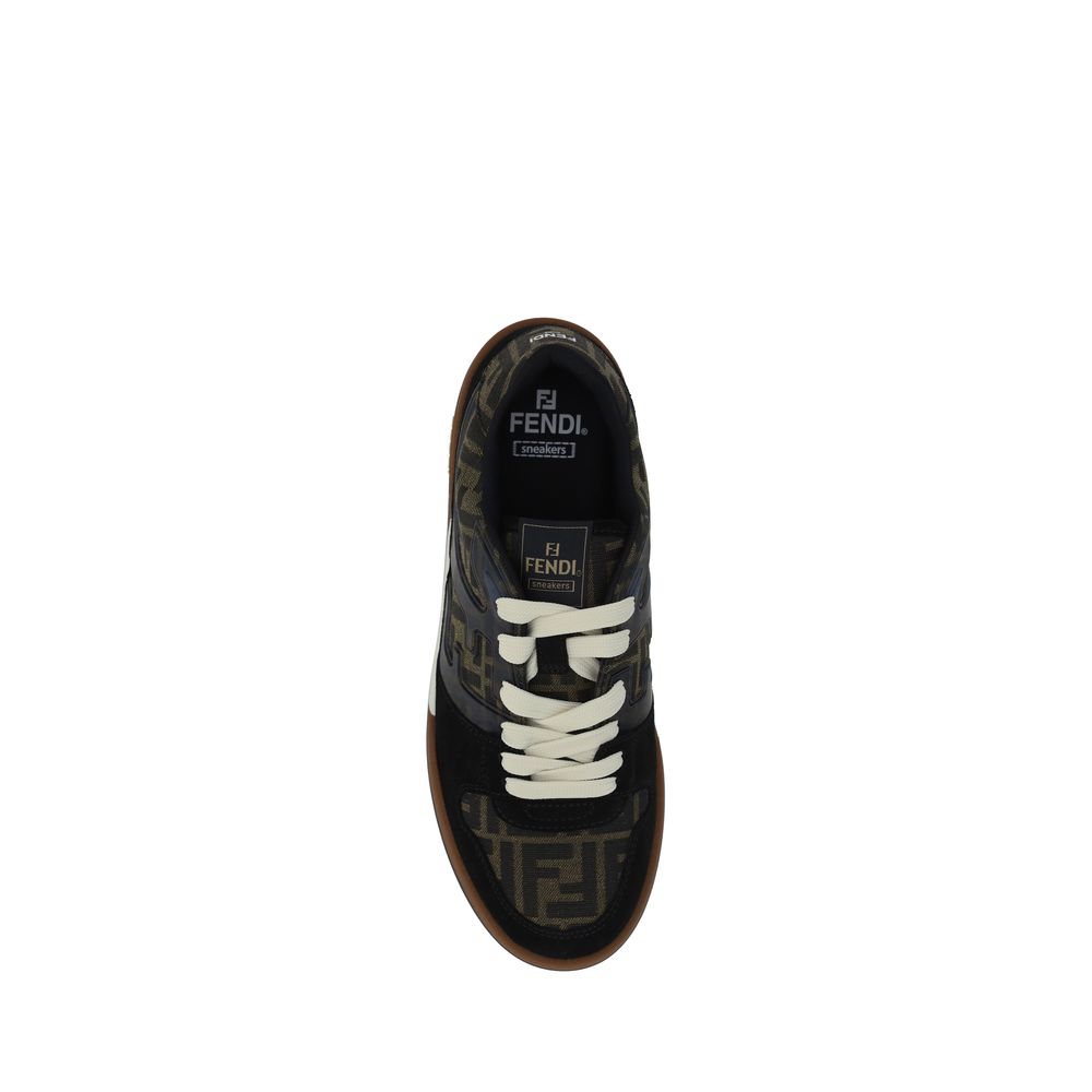 Fendi Multicolor Calf Leather Bos Taurus Low Top Sneakers - immagine 4