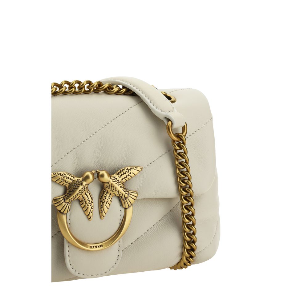 PINKO White Calf Leather Bos Taurus Shoulder Bag - immagine 4