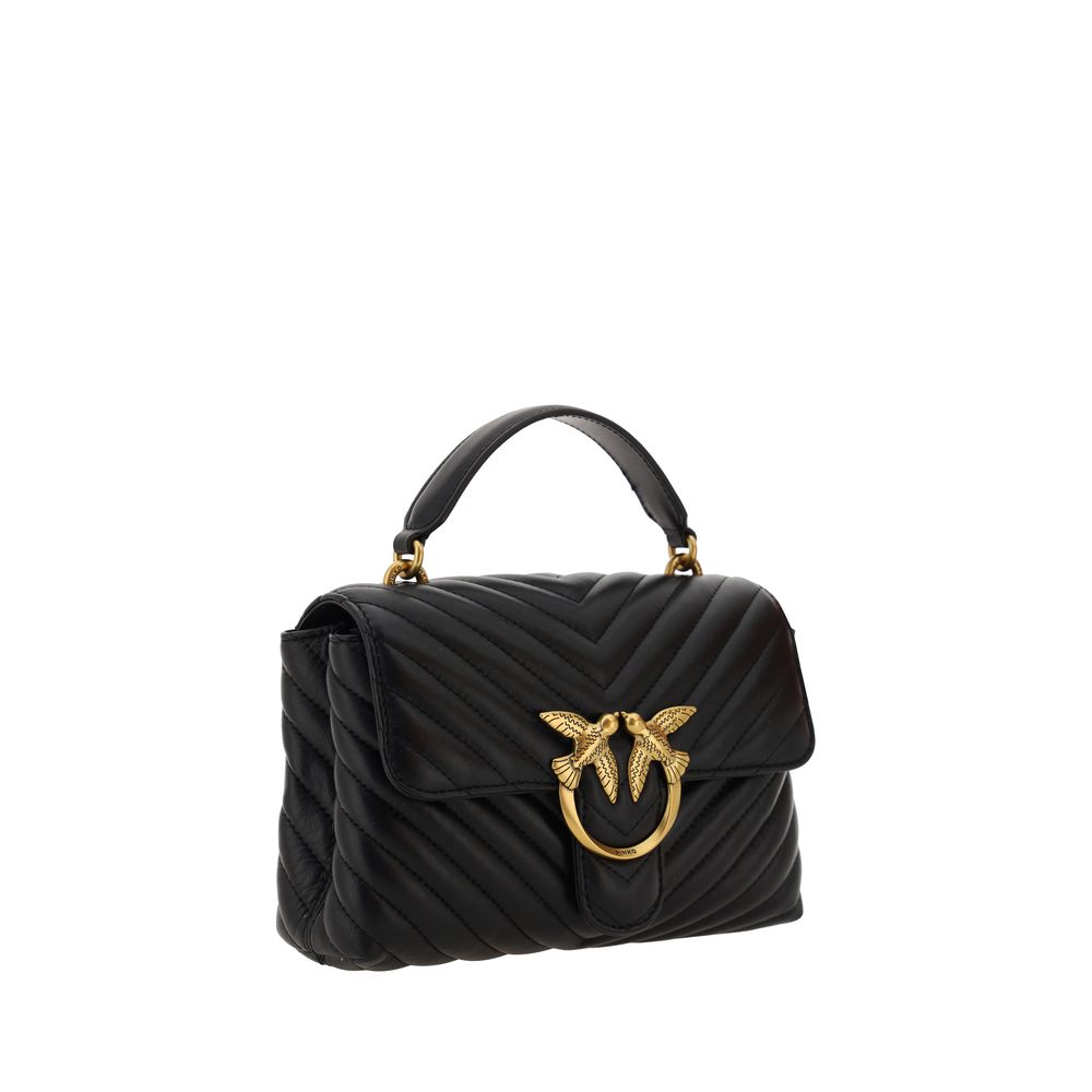 PINKO Black Calf Leather Bos Taurus Handbag - immagine 2