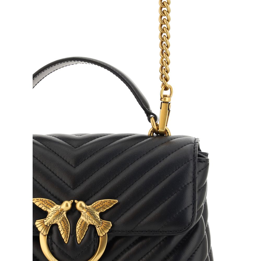 PINKO Black Calf Leather Bos Taurus Handbag - immagine 5