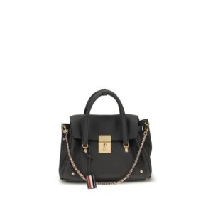 Thom Browne Gray Calf Leather Bos Taurus Handbag