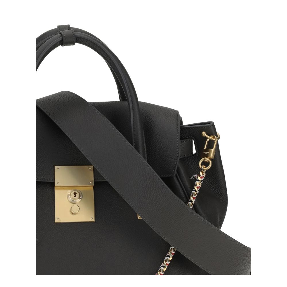 Thom Browne Gray Calf Leather Bos Taurus Handbag - immagine 4