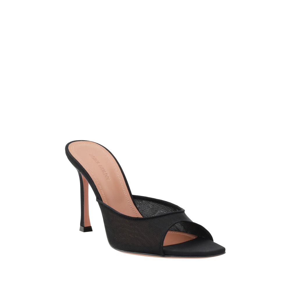Amina Muaddi Black Nylon Stiletto Heel Sandals - immagine 2