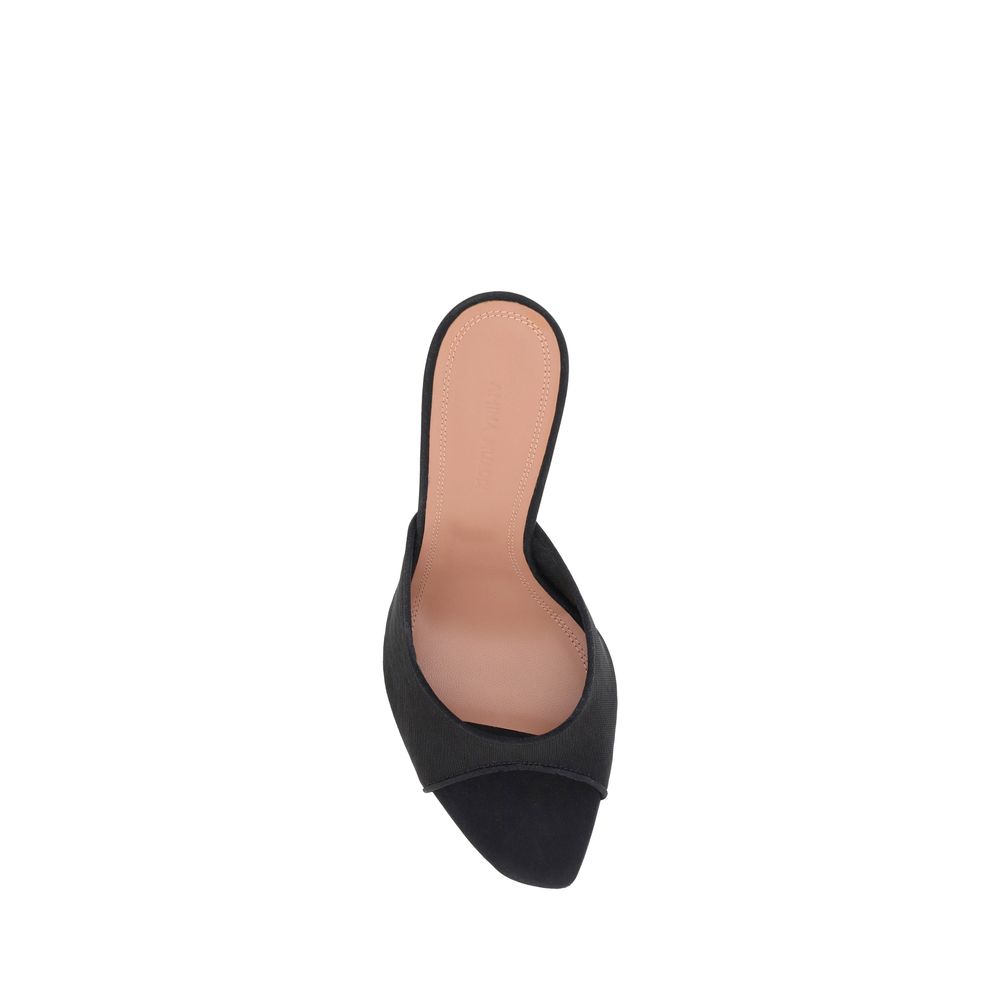 Amina Muaddi Black Nylon Stiletto Heel Sandals - immagine 4