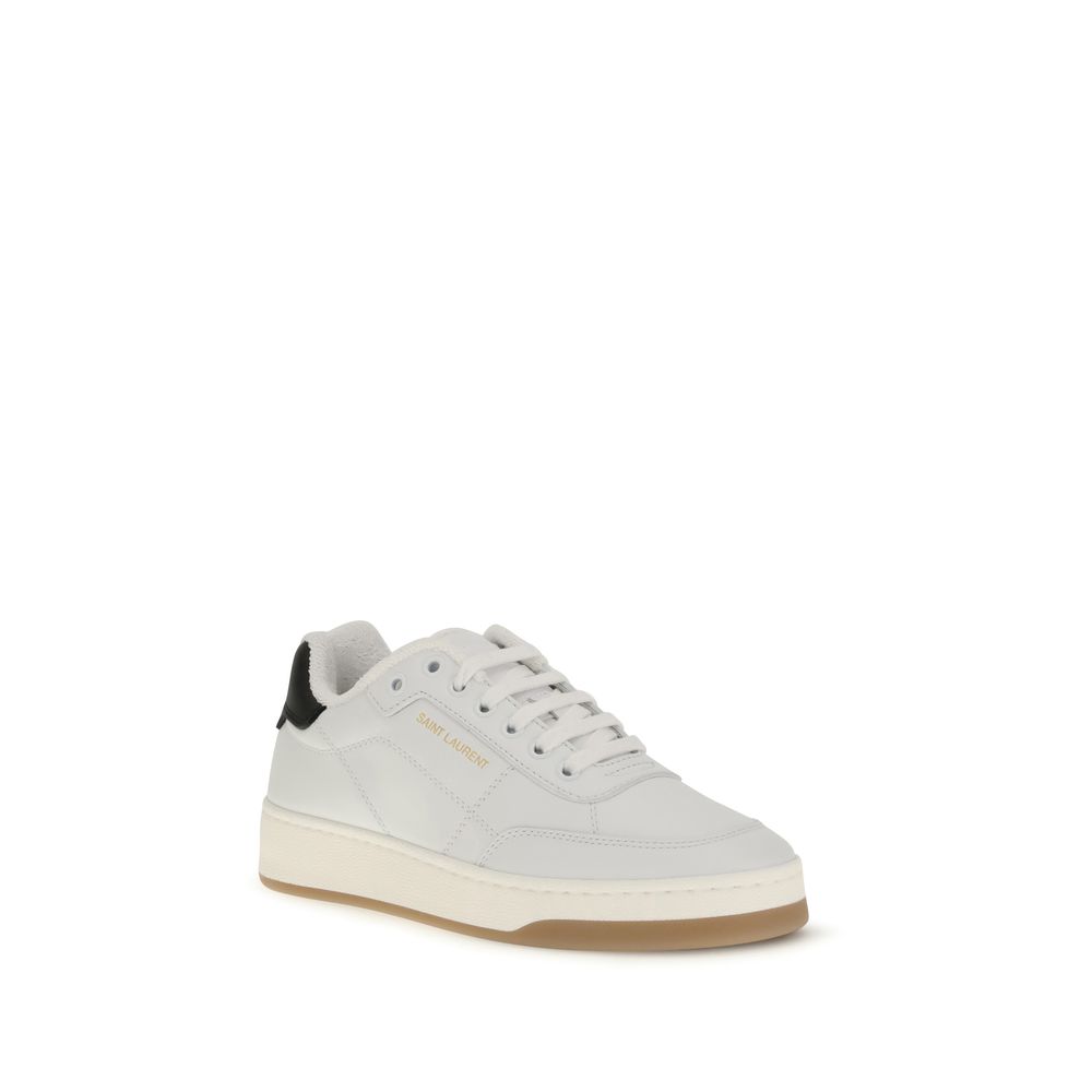 Saint Laurent White Calf Leather Bos Taurus Low Top Sneakers - immagine 2