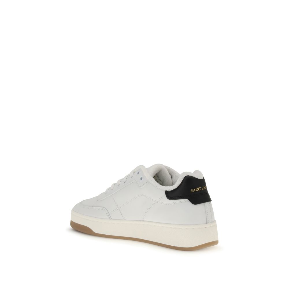 Saint Laurent White Calf Leather Bos Taurus Low Top Sneakers - immagine 3