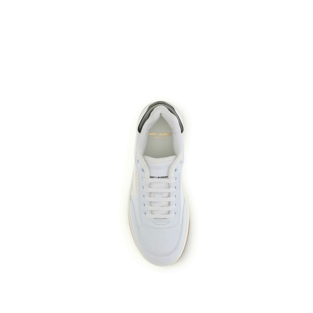 Saint Laurent White Calf Leather Bos Taurus Low Top Sneakers - immagine 4