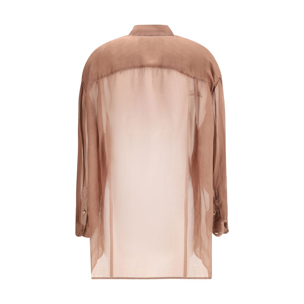 Darkpark Bordeaux Silk Blouse - immagine 2
