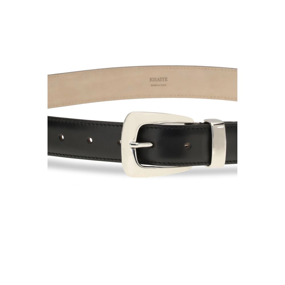 Khaite Black Calf Leather Bos Taurus Regular Belt - immagine 5