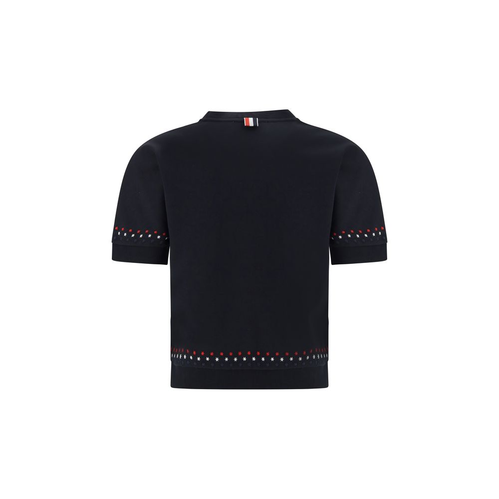 Thom Browne Black Cotton T-Shirt - immagine 2