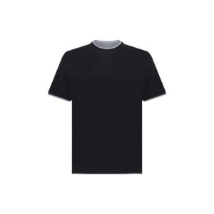 Brunello Cucinelli Black Cotton T-Shirt