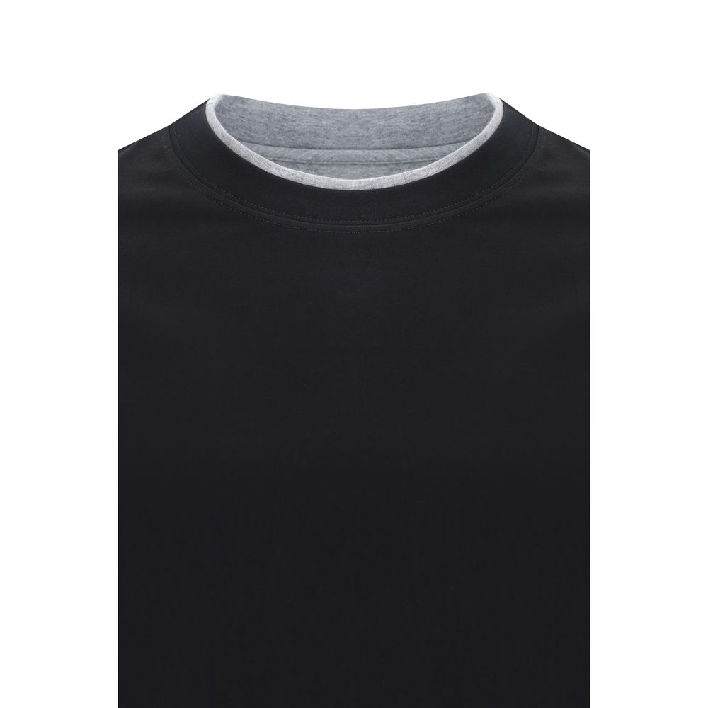 Brunello Cucinelli Black Cotton T-Shirt - immagine 3