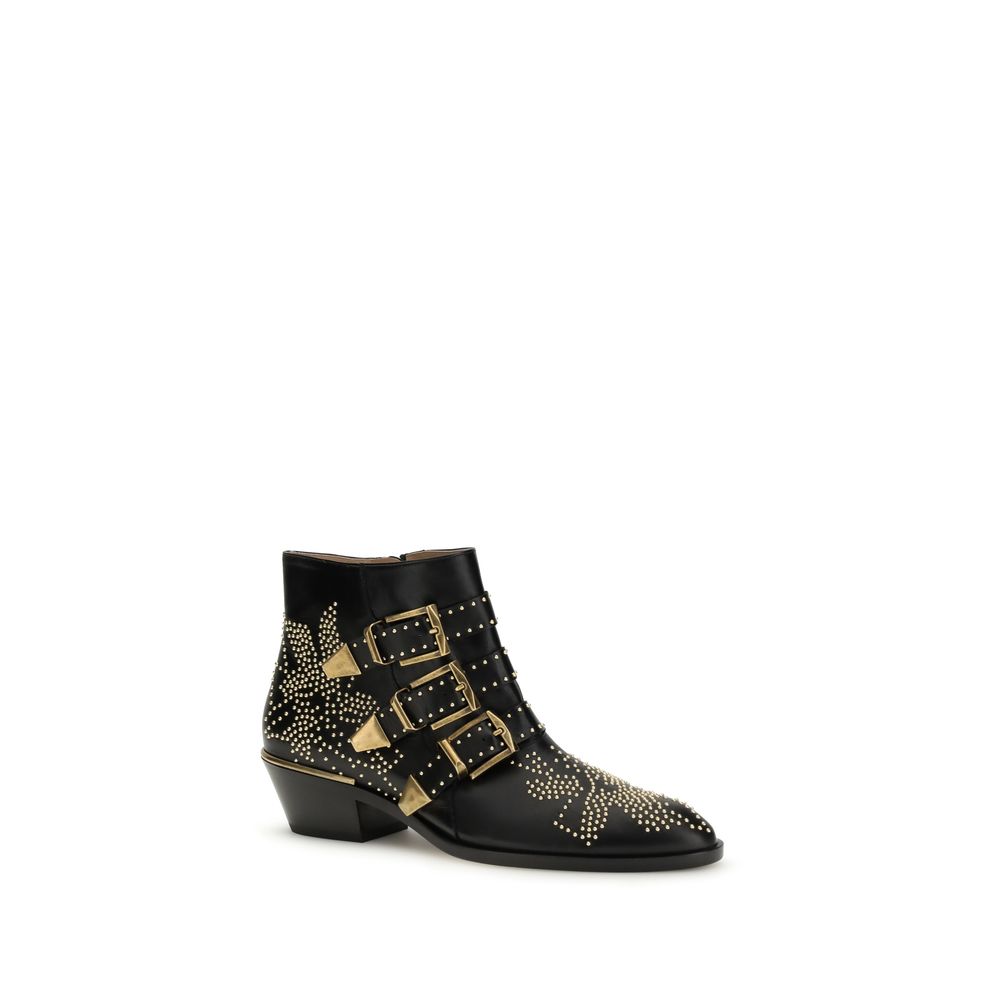 Chloé Black Calf Leather Bos Taurus Ankle Boots - immagine 2