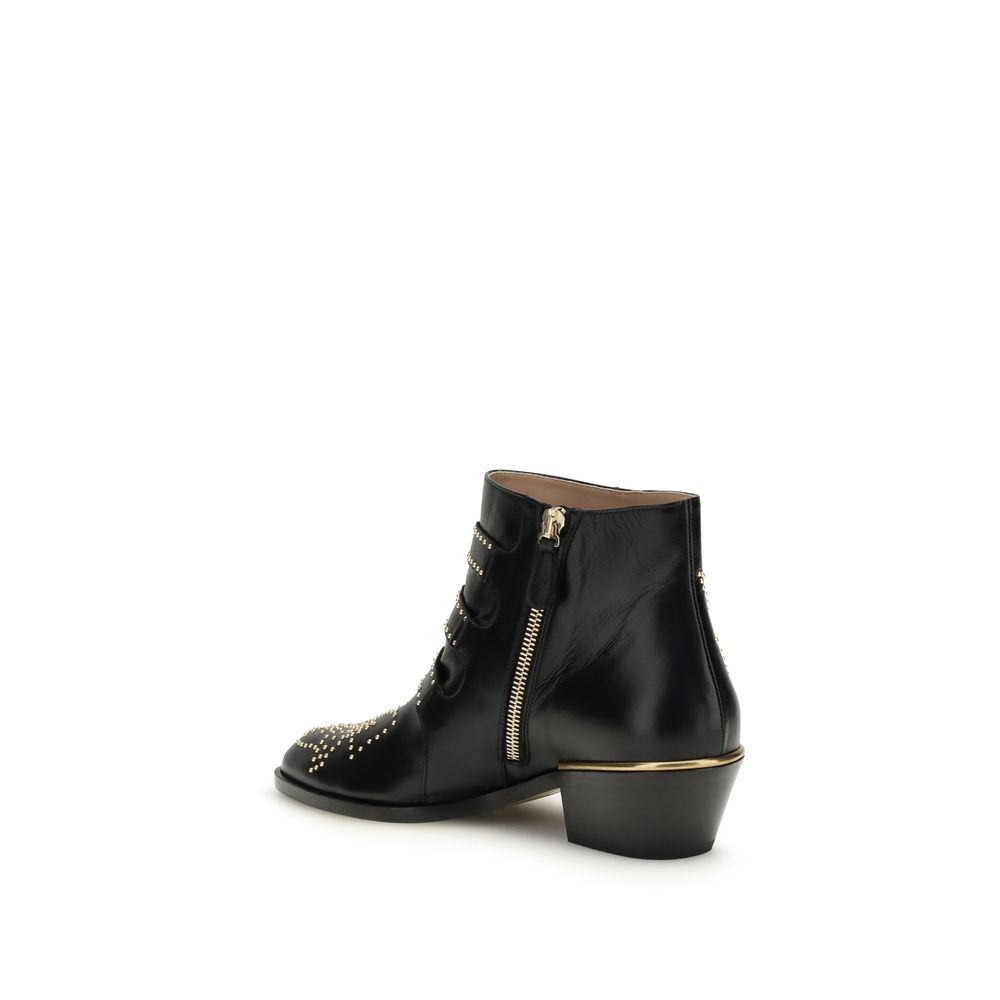 Chloé Black Calf Leather Bos Taurus Ankle Boots - immagine 3