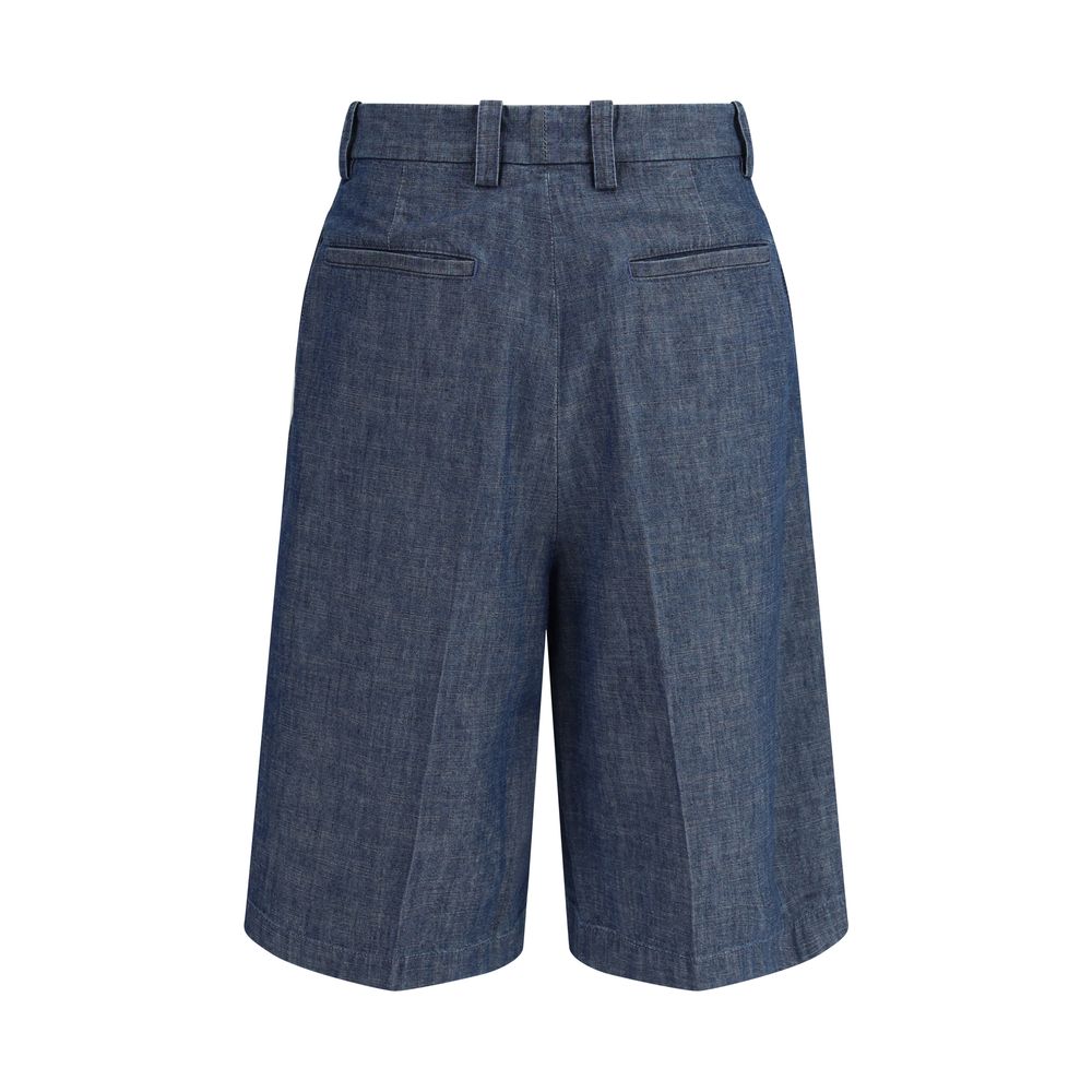 Jil Sander Blue Cotton Bermuda Shorts - immagine 2