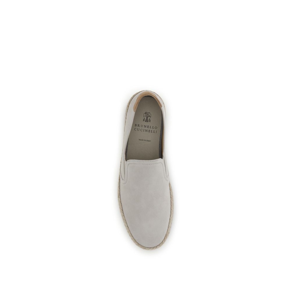Brunello Cucinelli Gray Calf Leather Bos Taurus Low Top Sneakers - immagine 4