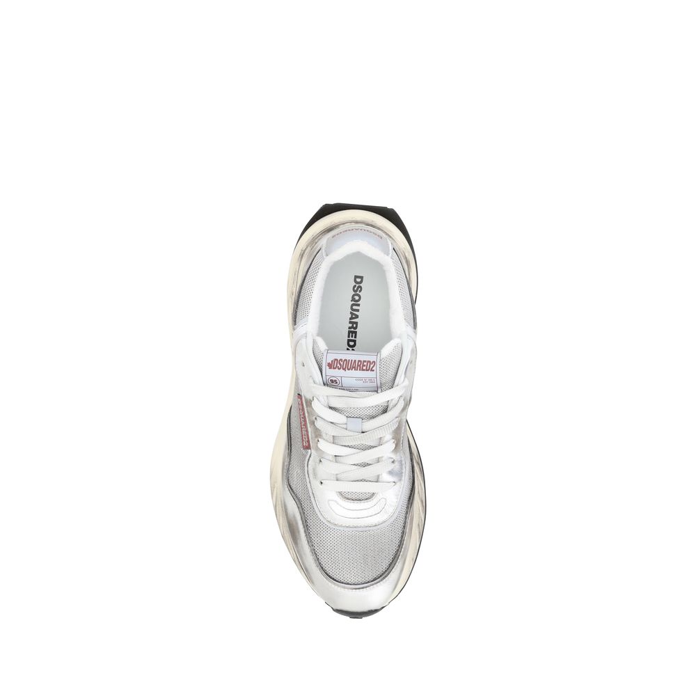 Dsquared² White Calf Leather Bos Taurus Athletic Sneakers - immagine 4