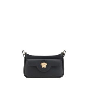 Versace Black Calf Leather Bos Taurus Shoulder Bag