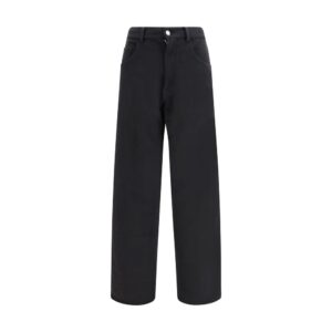 MM6 Black Cotton Casual Pants