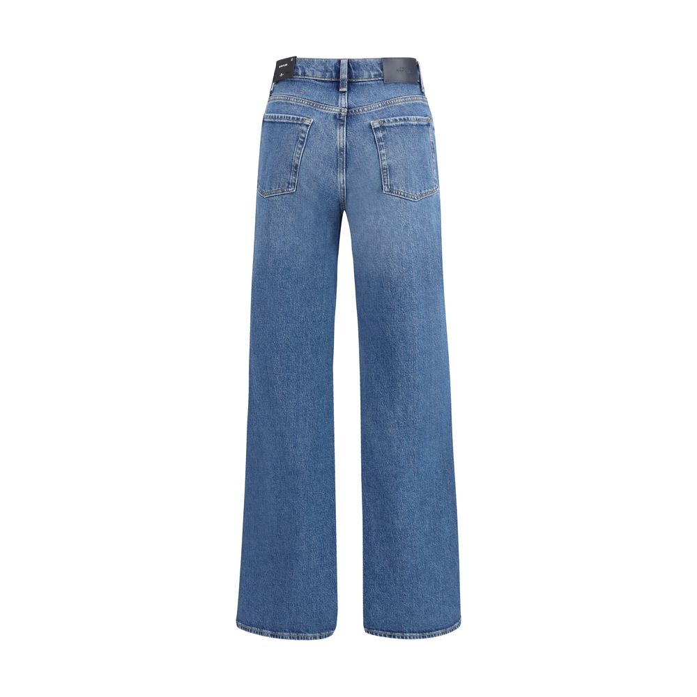 7FOR Blue Cotton Flared Jeans - immagine 2
