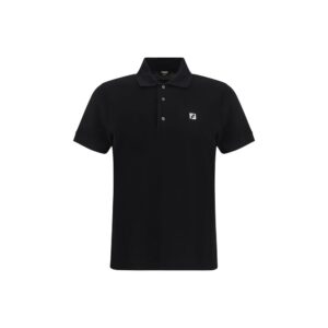 Fendi Black Cotton Polo Shirt