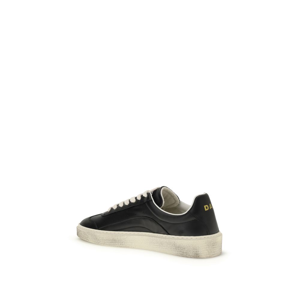 Dsquared² Black Calf Leather Bos Taurus Low Top Sneakers - immagine 3