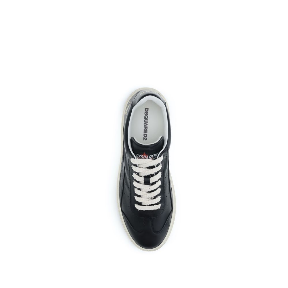 Dsquared² Black Calf Leather Bos Taurus Low Top Sneakers - immagine 4