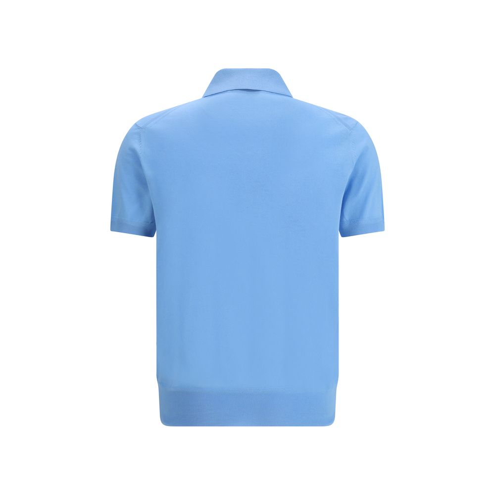 Tom Ford Blue Cotton Polo Shirt - immagine 2