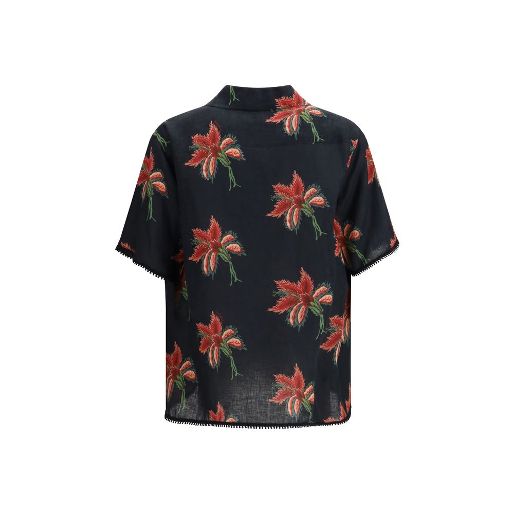 Valentino Garavani Black Linen Pattern Shirt - immagine 2
