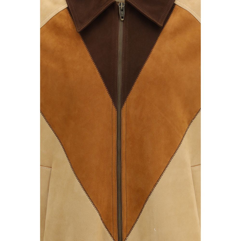 Valentino Garavani Brown Goatskin Biker Jacket - immagine 3